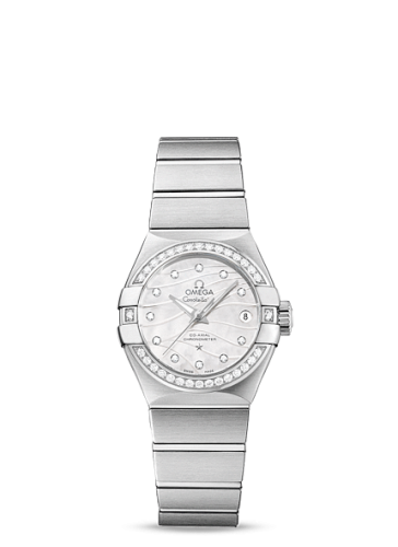 Omega Constellation Co-Axial 27 Brushed Stainless Steel / Diamond / Wavy MOP